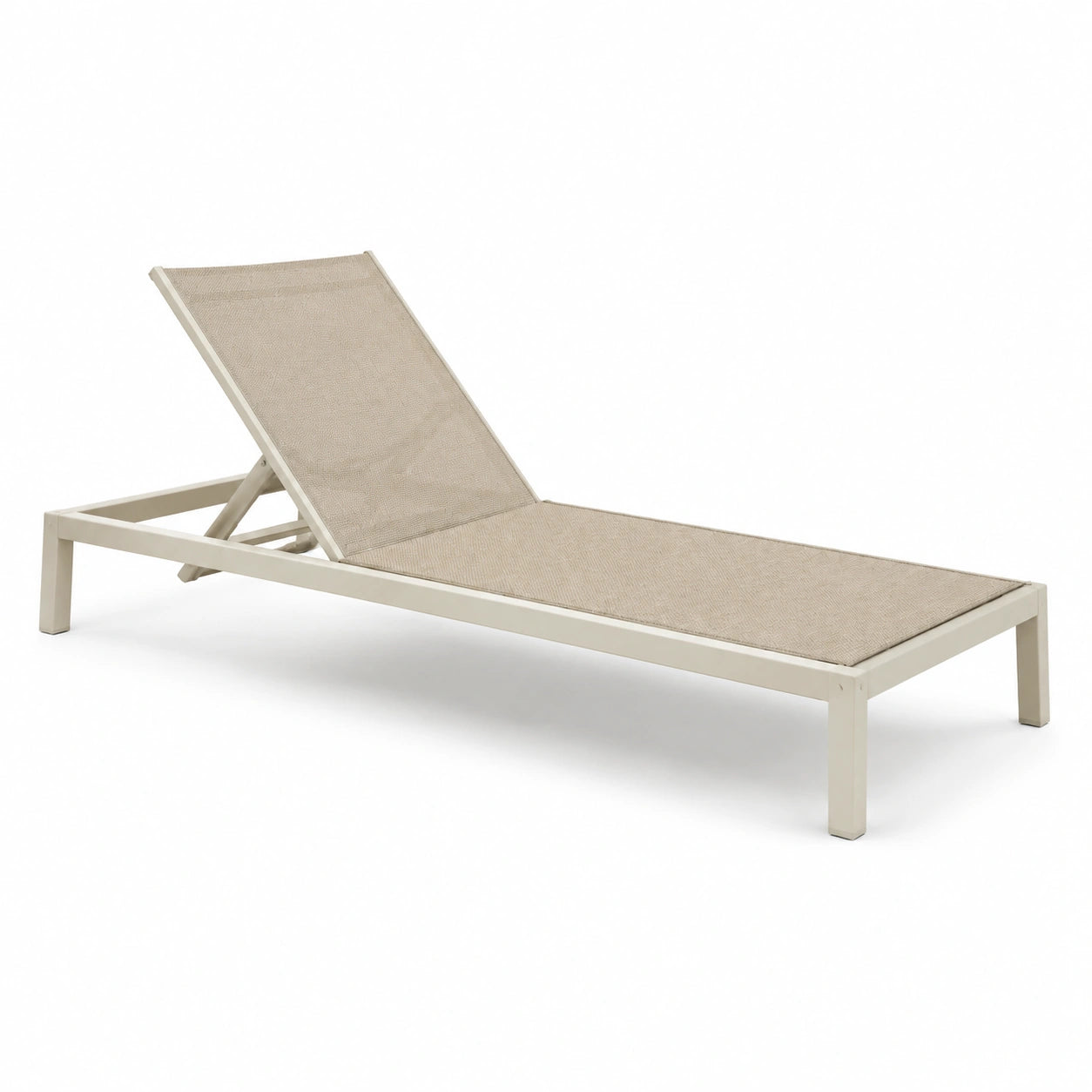Tumbona de aluminio ajustable color beige 200 cm