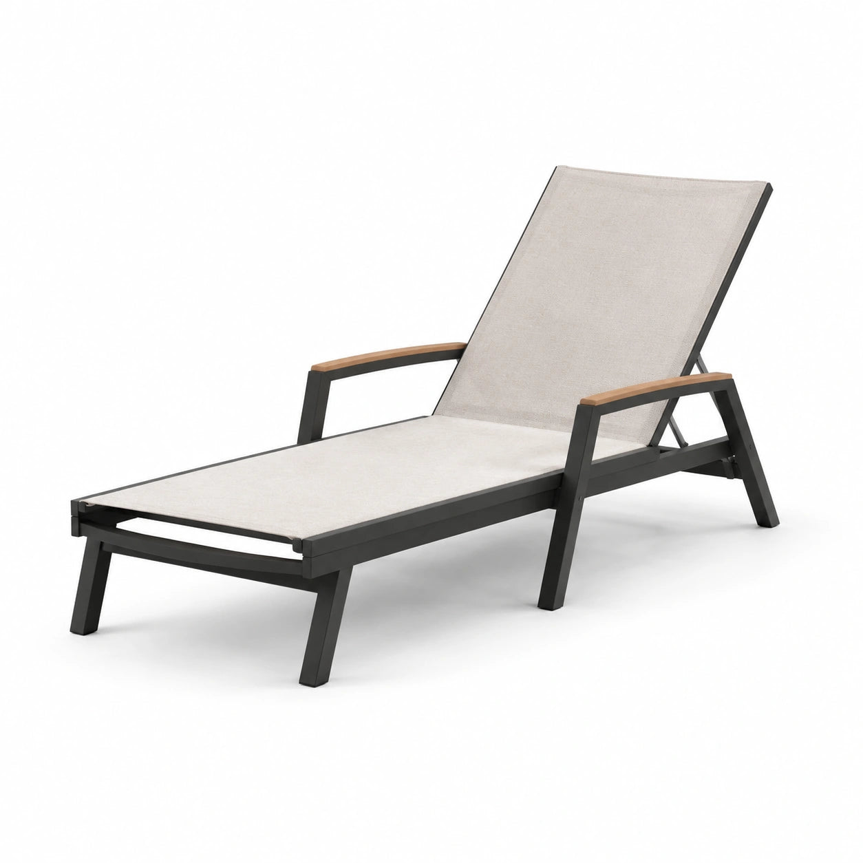 Tumbona de aluminio y textileno beige ajustable