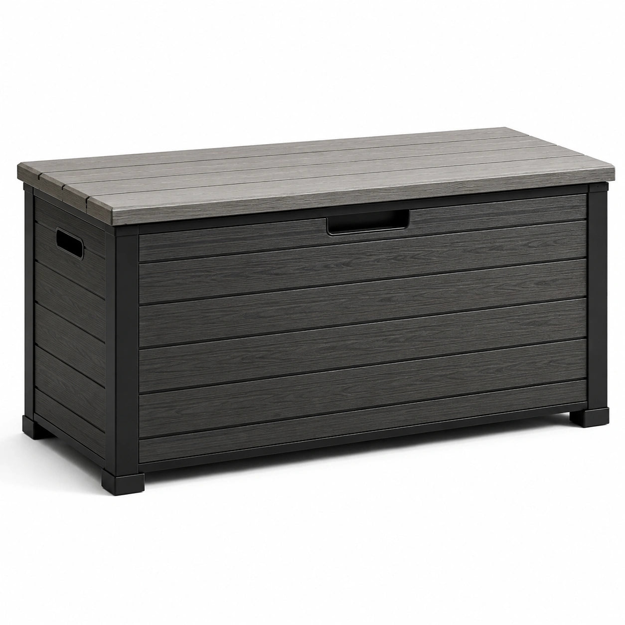 Baúl de resina con aspecto de madera 120x55x60 cm