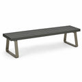 Banco de metal con asiento de aluminio negro 180 cm
