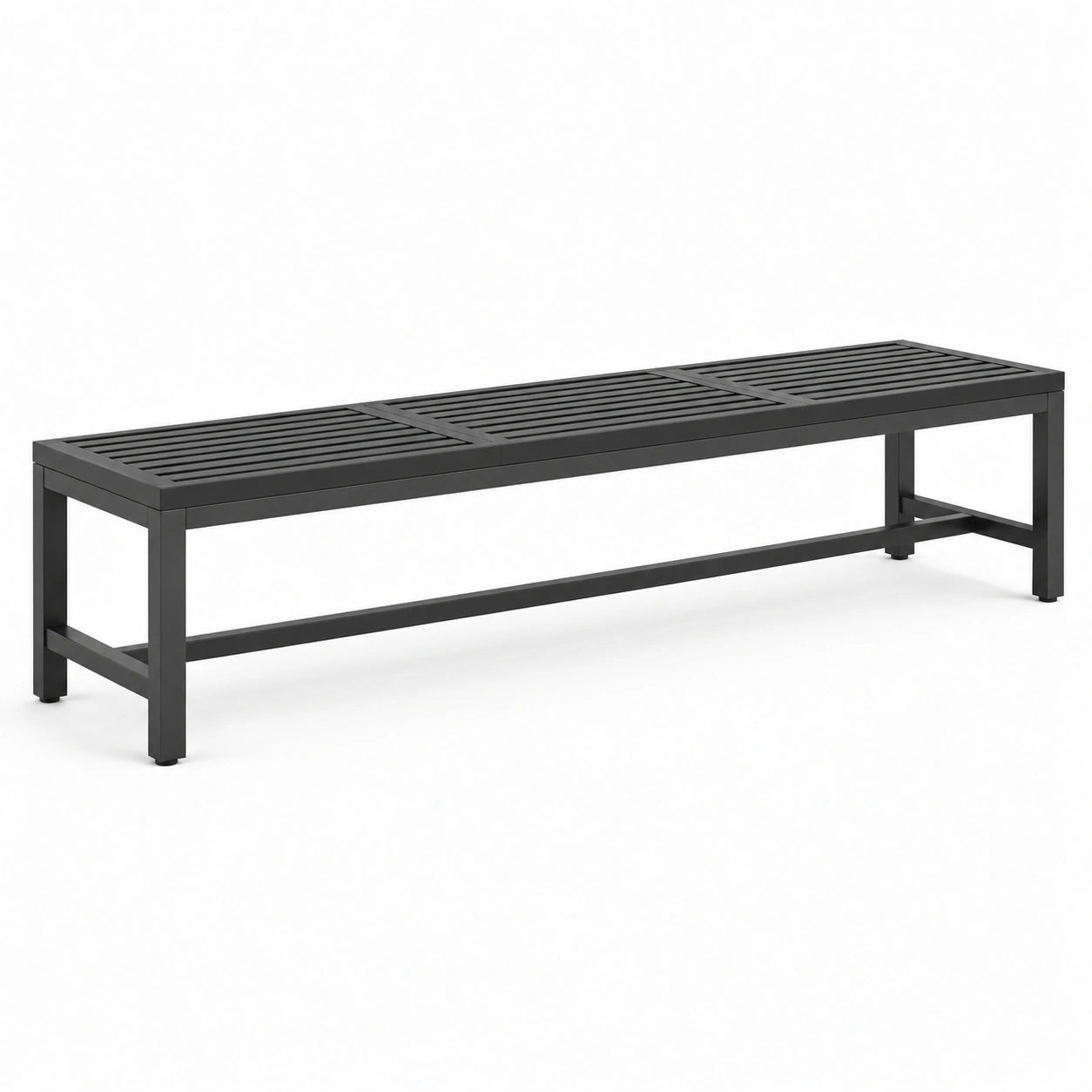 Banco de metal negro para exteriores 180 cm