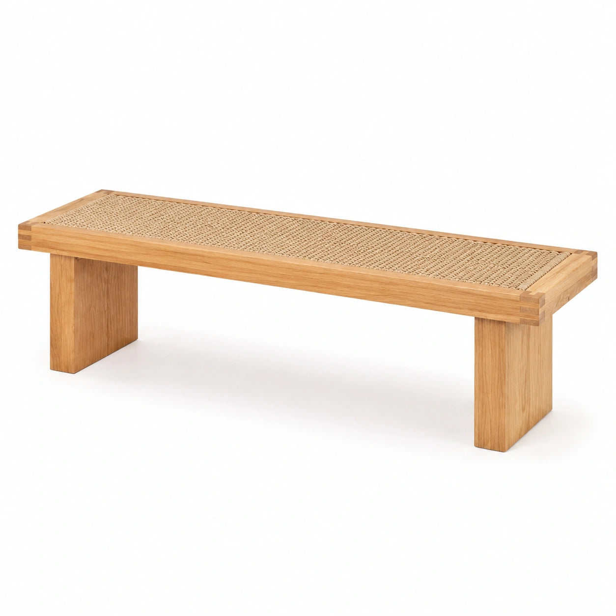 Banco de madera y ratán 180 cm