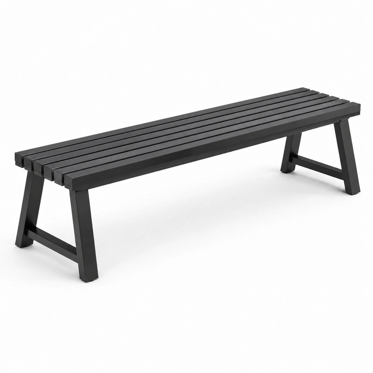 Banco de aluminio negro para exterior 180 cm