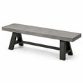 Banco de Hormigón y Metal Gris/Negro 180 cm