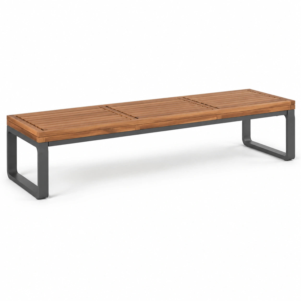 Banco de madera y metal para exterior 180x40x45 cm