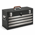 Caja de herramientas de acero negro con 5 cajones y cerradura