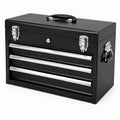 Caja de herramientas de acero con 4 cajones y cerradura negra