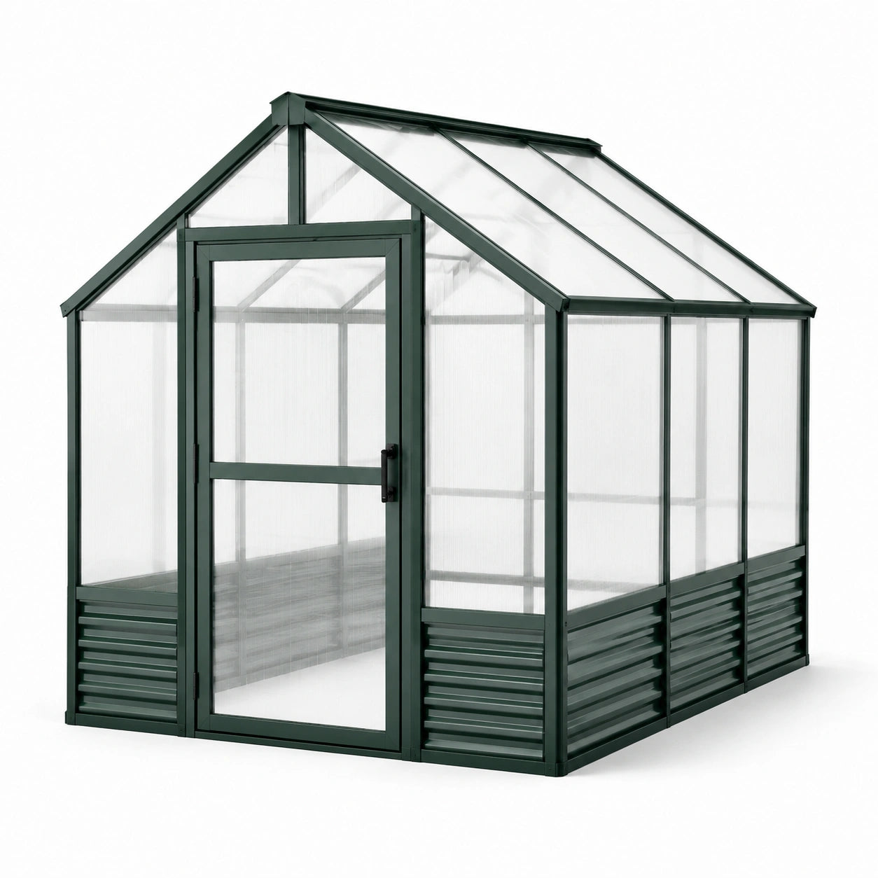 Invernadero de aluminio y policarbonato verde 4 mm 190x185x195 cm