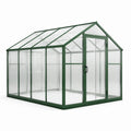 Invernadero de aluminio y policarbonato verde 250x190x195 cm