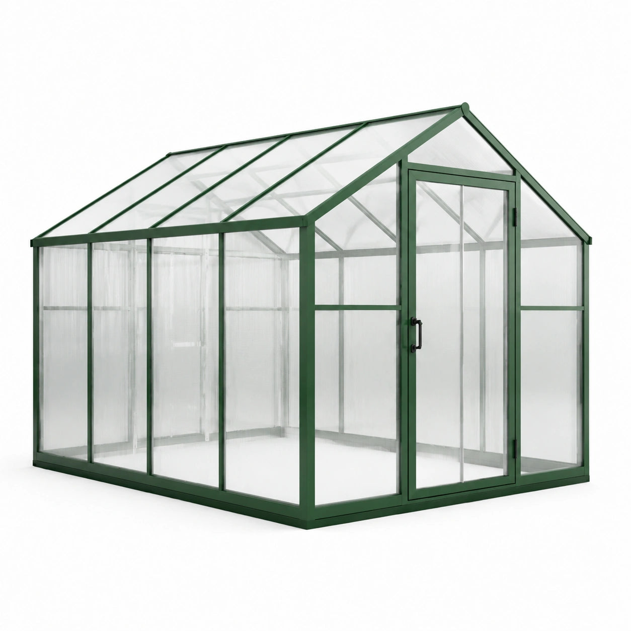 Invernadero de aluminio y policarbonato verde 250x190x195 cm