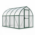 Invernadero de policarbonato transparente con estructura de aluminio verde 300x200x200cm